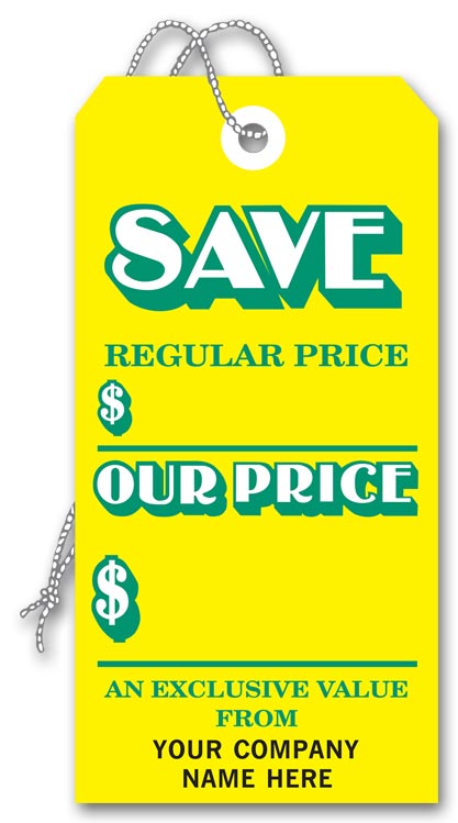 Merchandise mark down tag Merchandise mark down tag