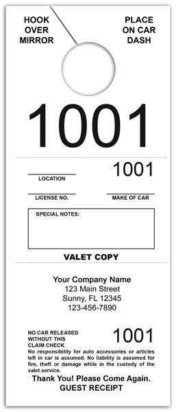 Custom Printed Parking Tags Custom Printed Parking Tags