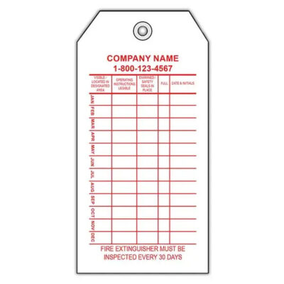 Fire Tag Check Machine Fire Extinguisher Inspection Tag 30 Days