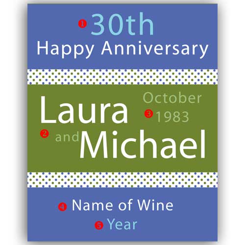 Modern Anniversary Wine Label