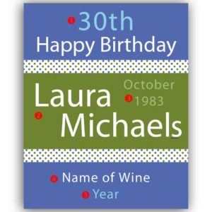 Modern Birthday Theme Wine Label