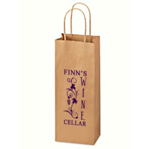 Personalized Brown Wine Shopping Bag