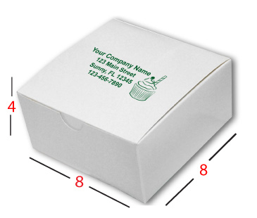 Download Personalized White Cake Box 8x8x4