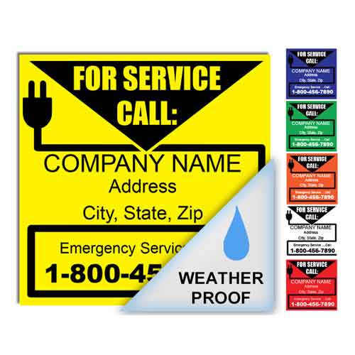 Weatherproof Service Call Labels