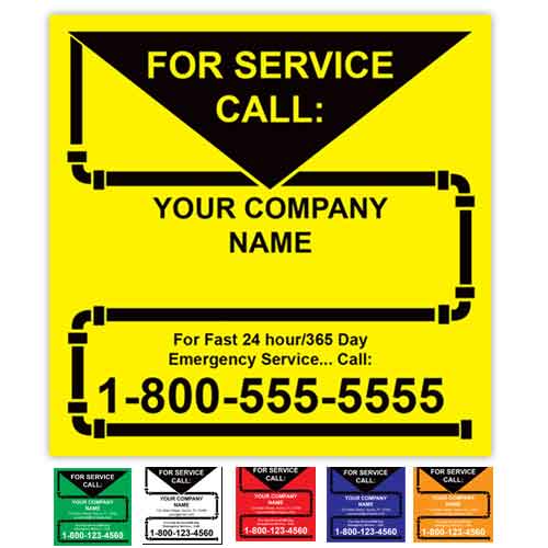 For Service Call Label - Plumbing