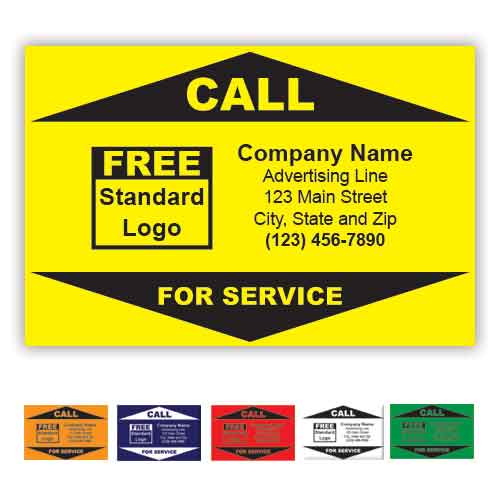 Call For Service Business Label
