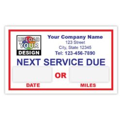 Auto Service Sticker – Next Service Due