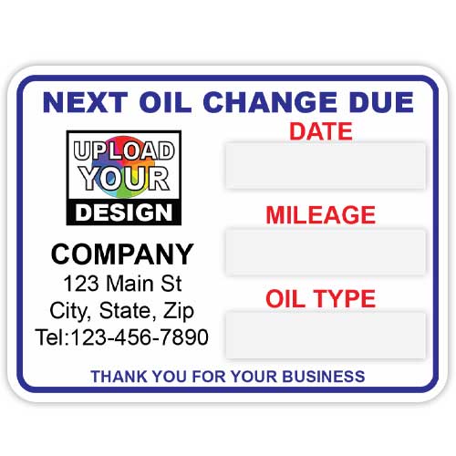 Next Oil Change Static Cling Label