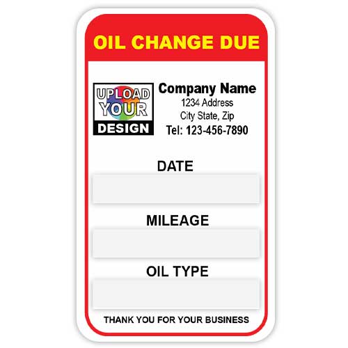 Oil Change Due Windshield Sticker
