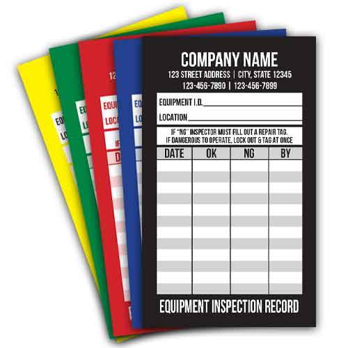 Custom Equipment Inspection Labels