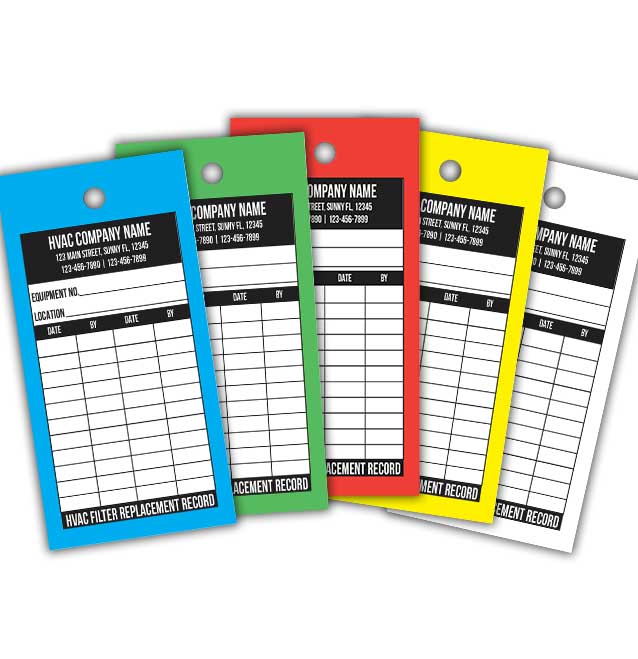 HVAC Filter Replacement Tags