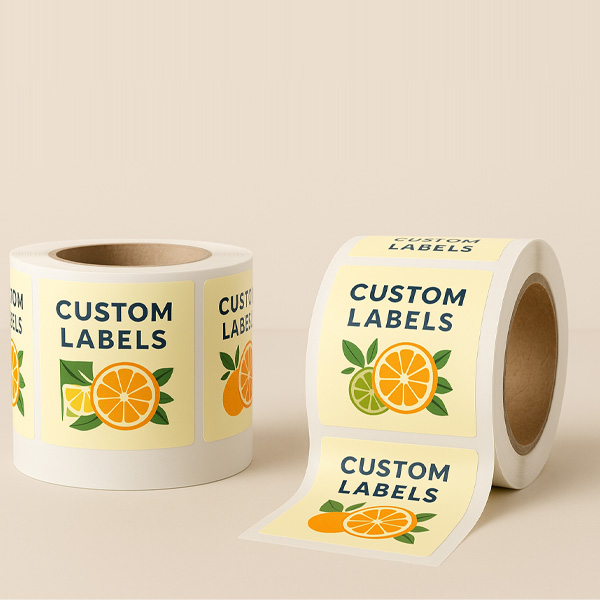 custom printed labels on roll 1x2 to 5x5