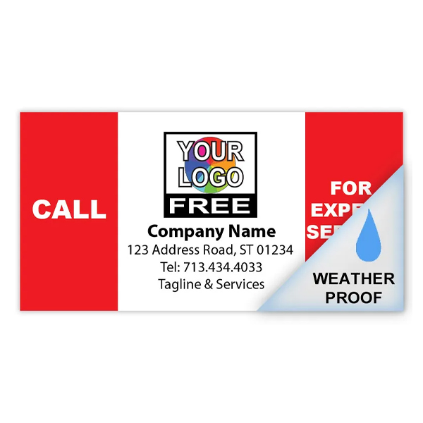 Call for Expert Service Label Weatherpoof