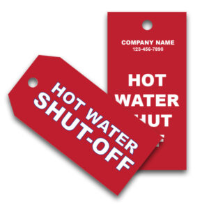 Plumber Tags - Hot Water Shut Off