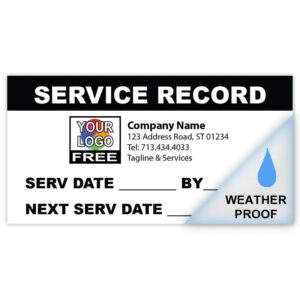 Weatherproof Service Record Label