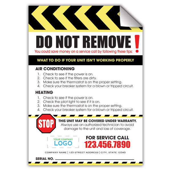 HVAC Disconnect Stickers
