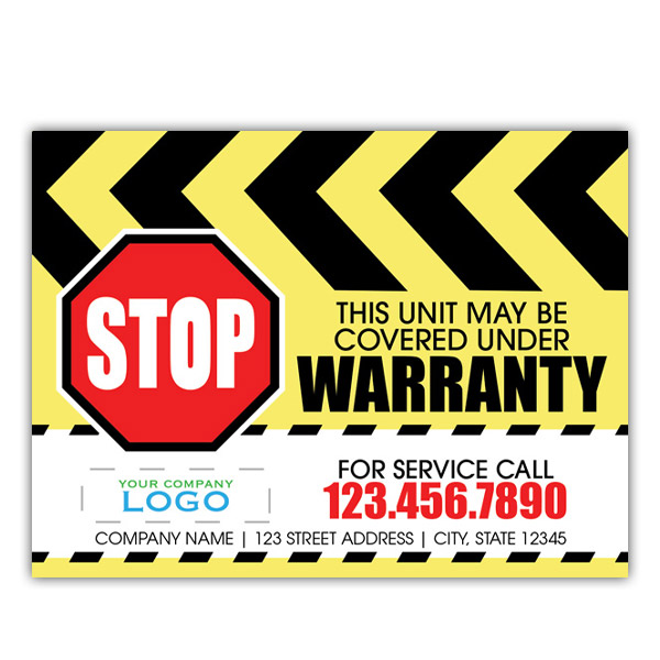 HVAC Warranty Sticker