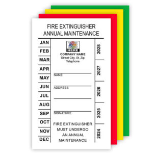 Fire Extinguisher Annual Maintenance Label