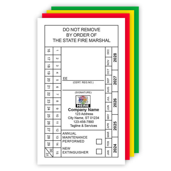 Fire Extinguisher Annual Maintenance Performed Record Label