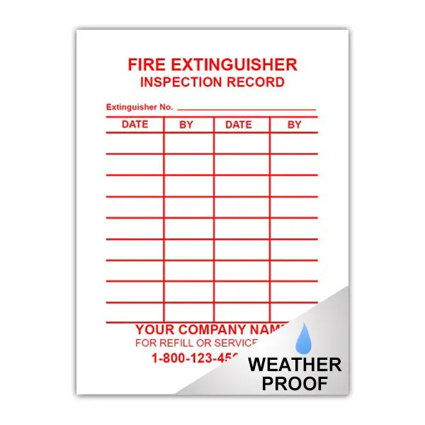 Fire Extinguisher Inspection Record Labels
